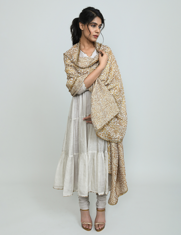 Alamzeb Tissue Angarkha Suit