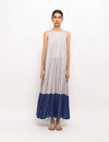 Grey-Blue Halter Neck Dress