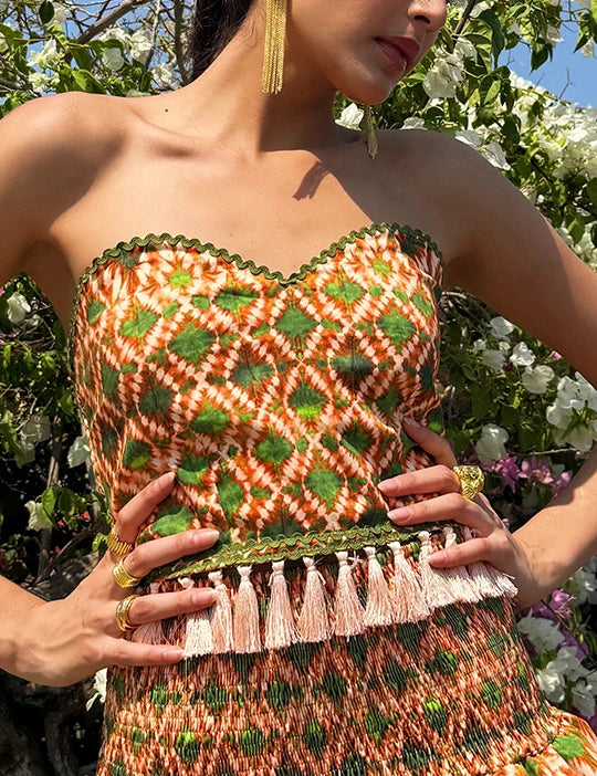 Palma Fringe Bustier Crop Top