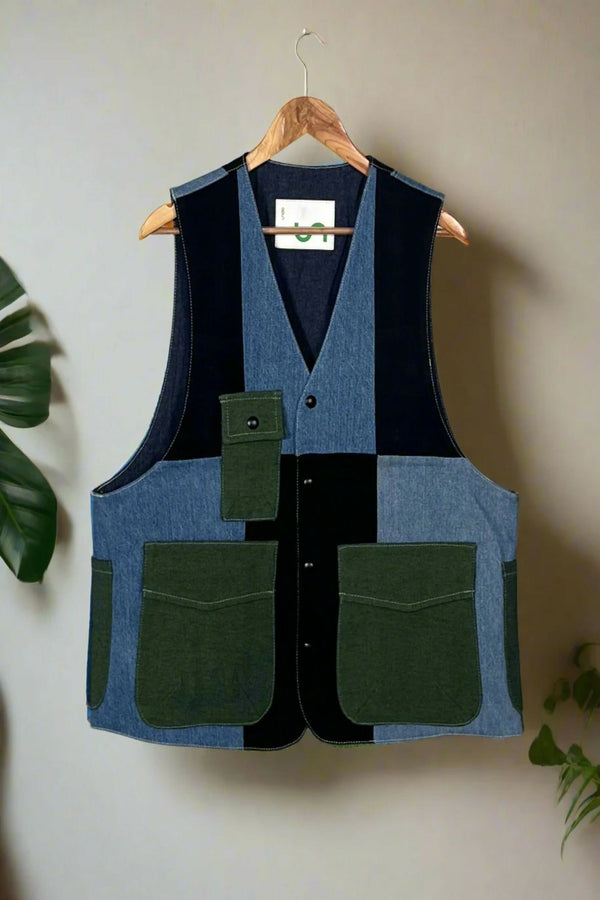 Un Denim - Upcycled Denim Gilet Jacket | G168