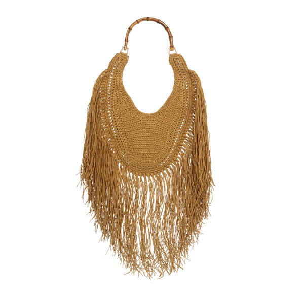 Raffia Hobo with Tassel - Natural