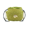 Raffia Bucket bag with emblem