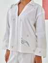 White Shirt With Floral Embroidery