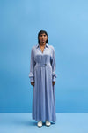Steel Blue Balletic Satin Dress