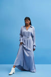Steel Blue Balletic Satin Dress