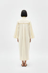 Ivory-Mango Yellow Collared Stripe Dress
