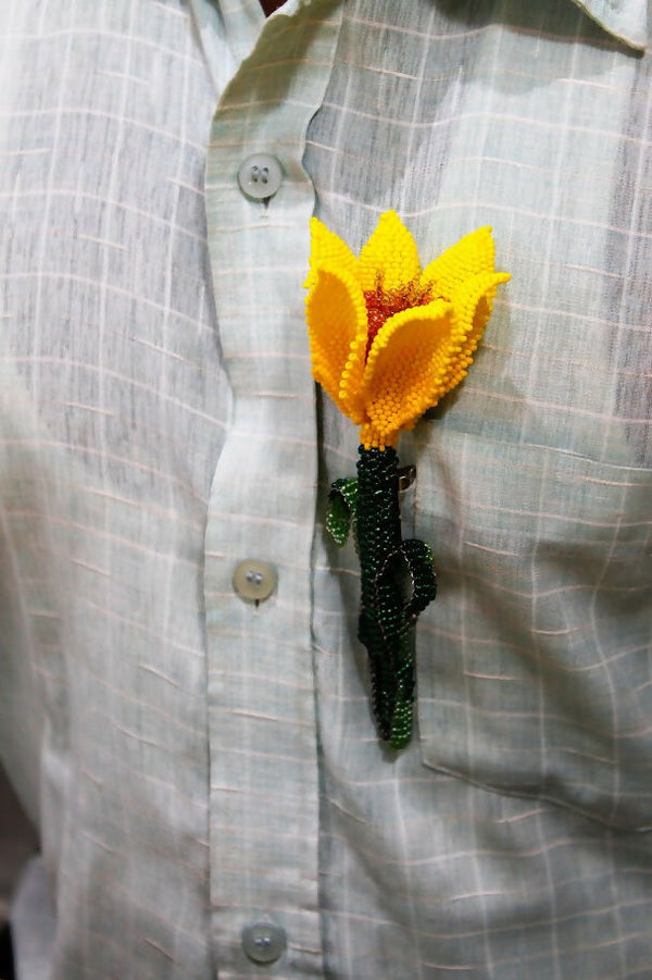 Yellow Dolly Brooch Pin