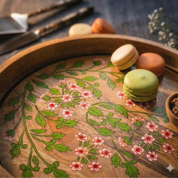 Floral - Wooden Lazy Susan Platter