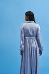 Steel Blue Balletic Satin Dress