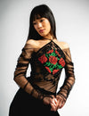 Hand Embroidery Sheer Top