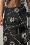 MJ FLORAL SAREE (BLACK)