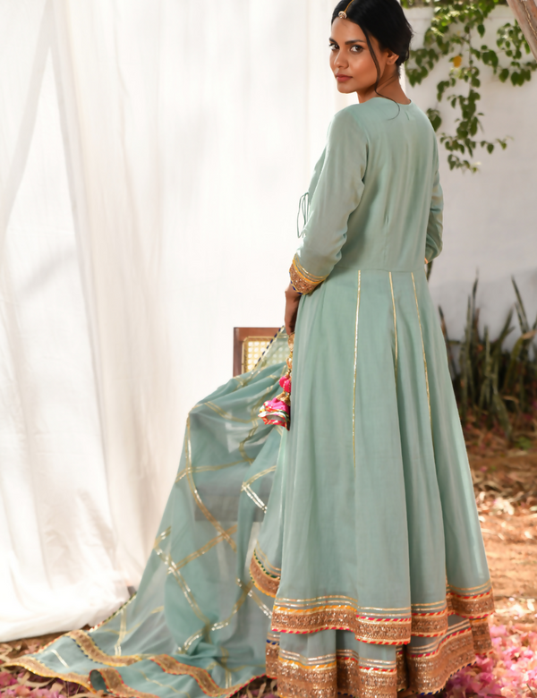 Mint Atrangi Anarkali Set