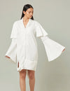 Lucie inverted shirt dress with bell sleeves