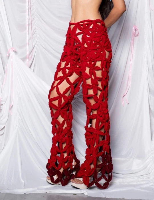 I'M A BIMBO- CROCHET FLOWER PANTS