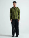 Olive Linear-Stitch Shirt