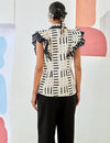 Black and white printed Jacket Co-ord Set