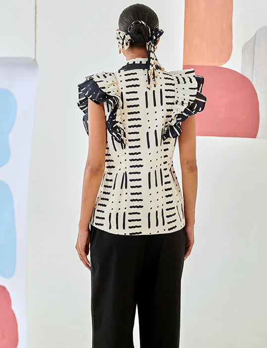 Black and white printed Jacket Co-ord Set