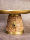 Wicker & Metal Cake Stand