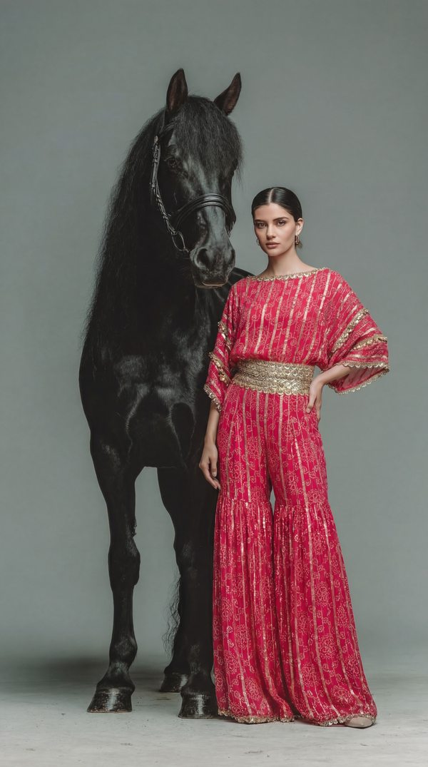 Astra Bandini Crop Top & Sharara Pants