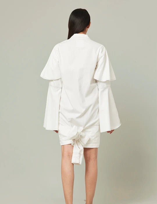 Lucie inverted shirt dress with bell sleeves
