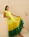 Lime Green Ombre Flared Maxi Dress