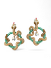 Green snake earrings