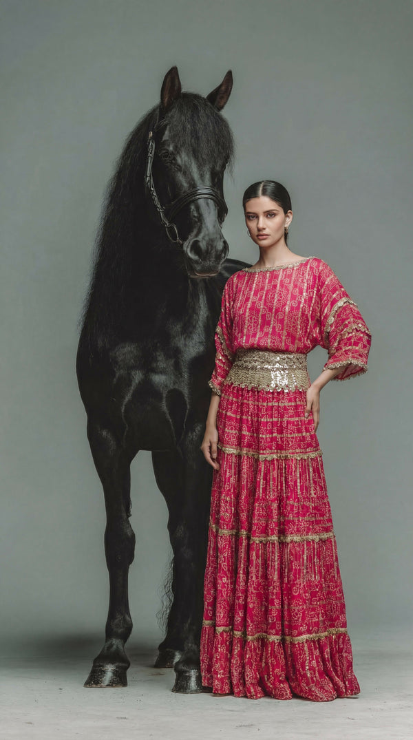 Astra Bandini Top & Lehenga Skirt