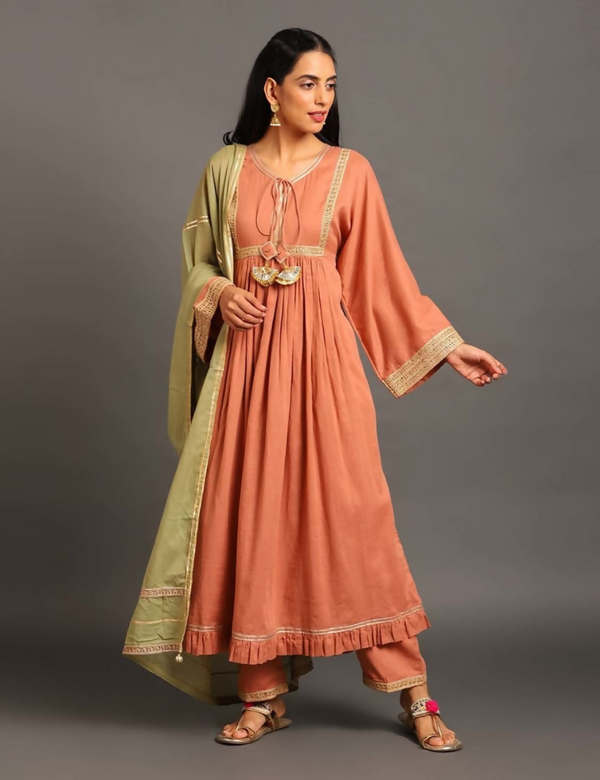 Rust Haseena Kurta Set