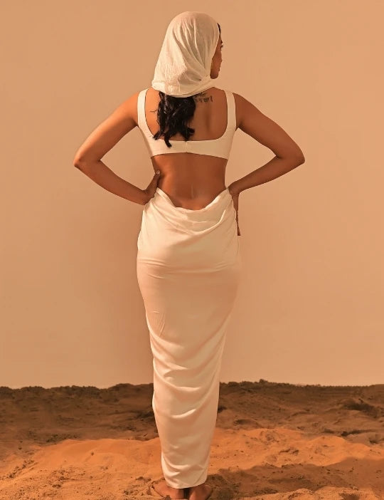 Poe Satin Drape Dress