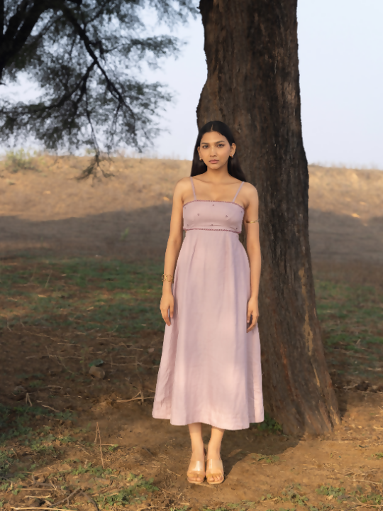 Beatrice Tie-up Dress - Lilac