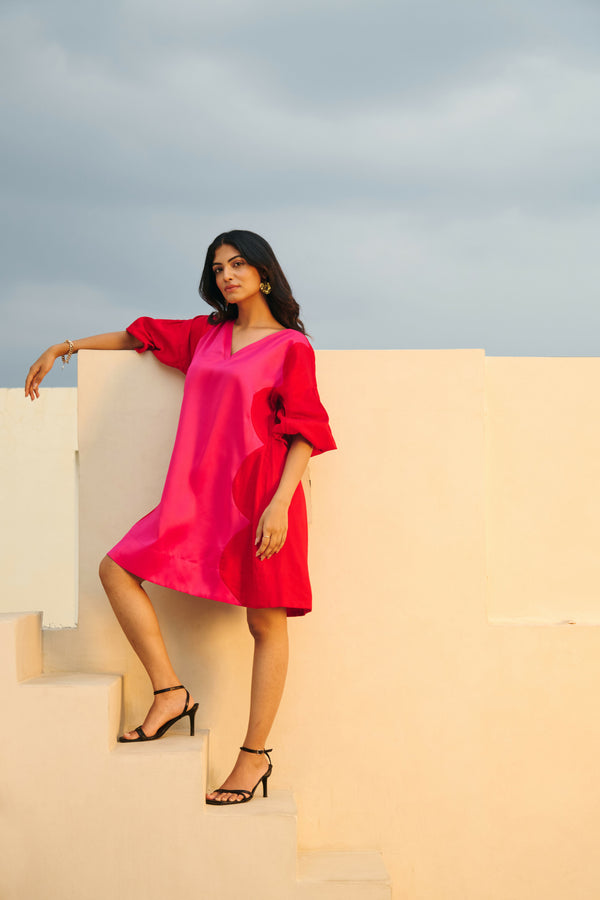 Red & Pink Short Party Dress