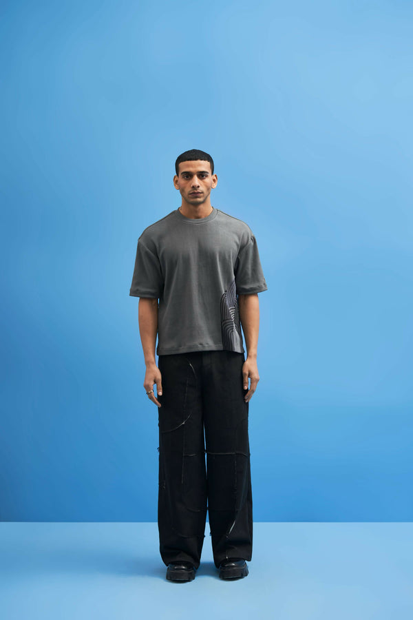 Grey Chrysler Hand-Embroidered T-Shirt