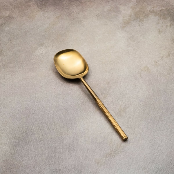 Matte Gold Serving Spoons Set