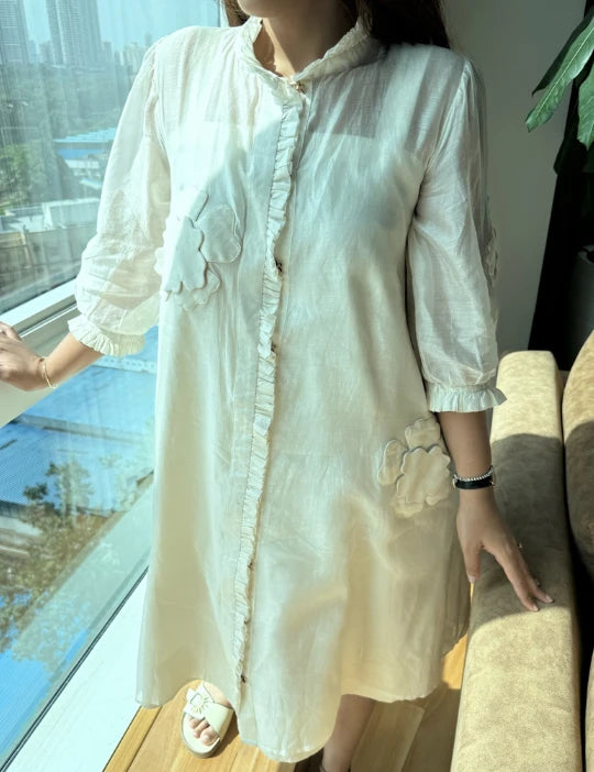 Cosmo Ruffle Shirt Dress