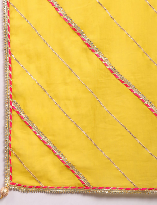 Yellow Jodha Anarkali Sharara Set