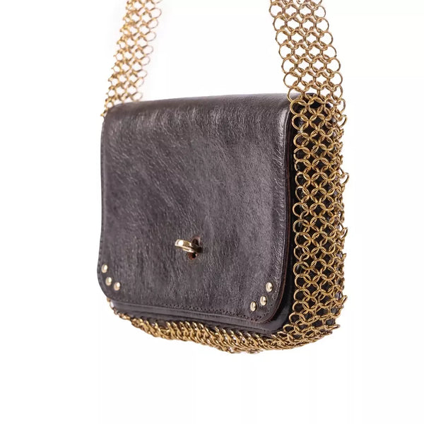 AYRA HANDBAG Dark brown gold