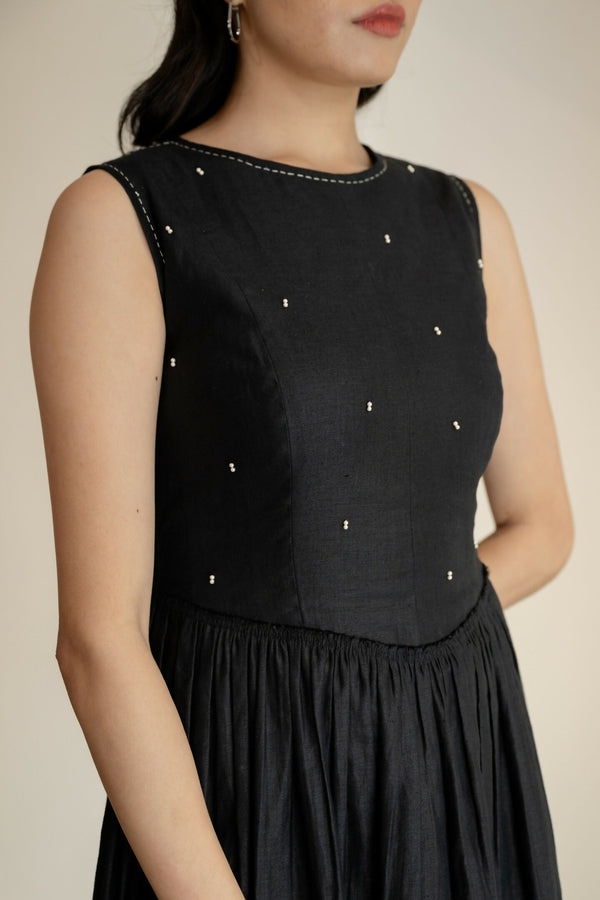 Ebony Black Midi Dress