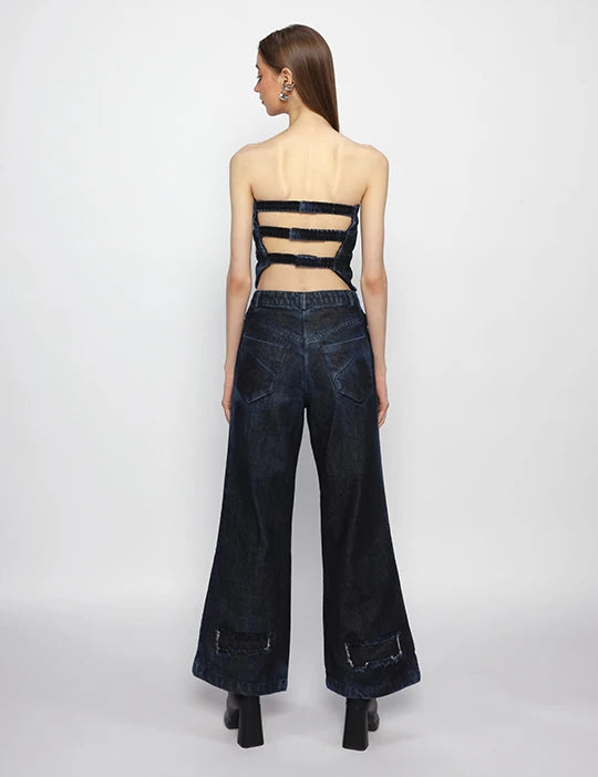 Diffused Denim Pants