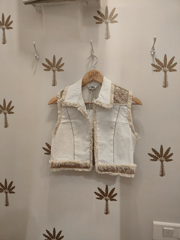 WHITE CROP JACKET