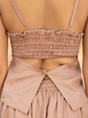 carla smocked top - Tan