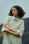 Moss Stripes Tent Dress & Trousers Set