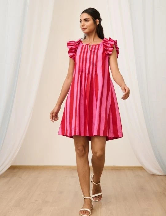 Striped Short Dress