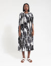 Black And White Bloom Kaftan
