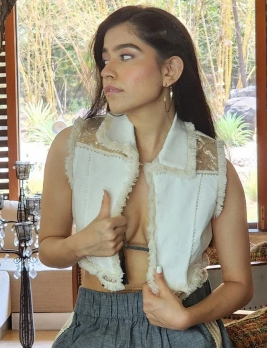 WHITE CROP JACKET