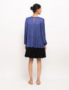 Blue-Black Gather Short Dress
