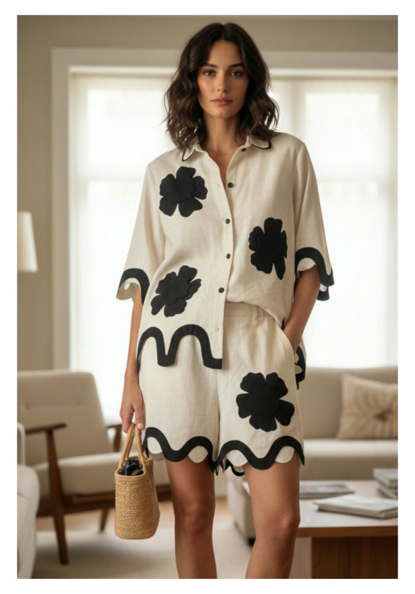 Applique Short Set