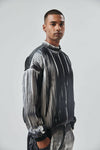 B/W Pleated Bomber Jacket And Pants