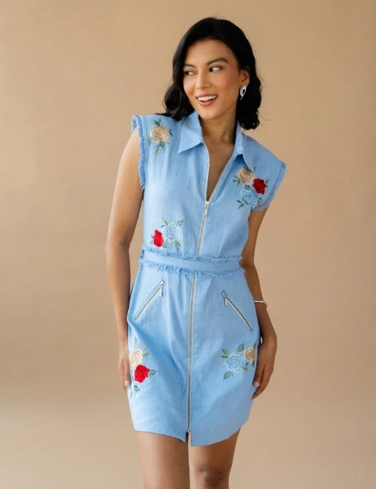 Blue Short Dress
