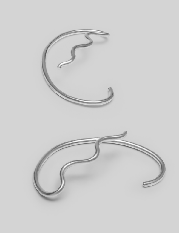 Slow Wave Earcuffs - Silver