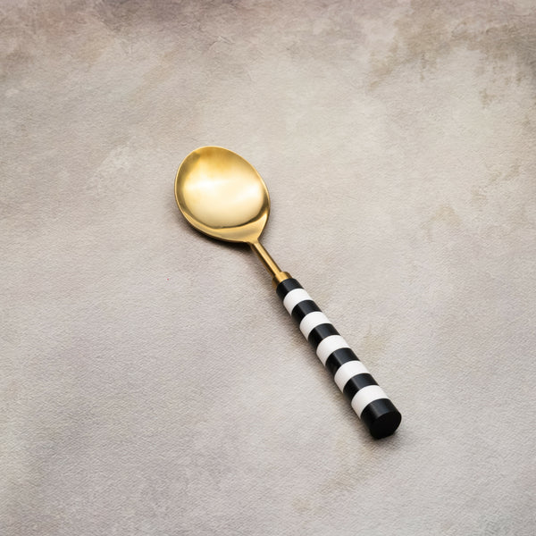 Black & White Serving Spoons Set-Rose Gold